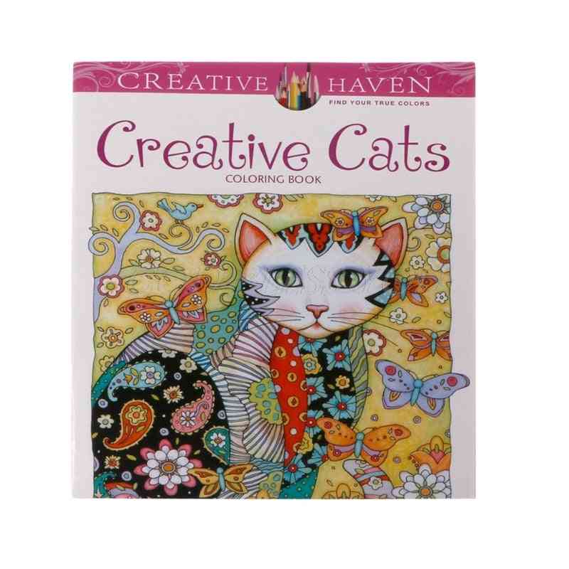 Kreativ kat farvelægning, maleri tegnebog