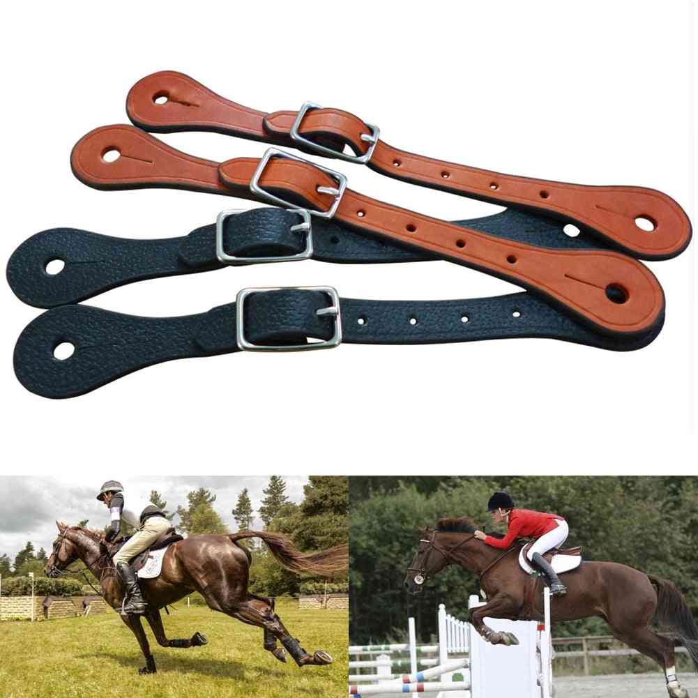1 paio di accessori per l'equitazione sportiva accessori per l'equitazione fibbia in lega regolabile western addensato cinturino in ecopelle sperone