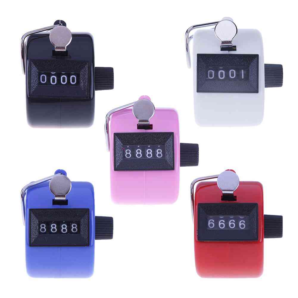 4 Digit Number Counters Hand Finger Mechanical Manual Counting Tally Clicker