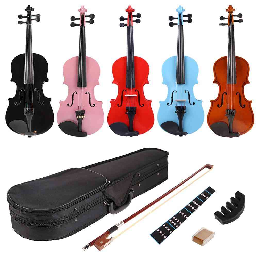 1/8- Splint Bright Acoustic, Violin Fiddle With Rosin Case Bow, Muffler Kits