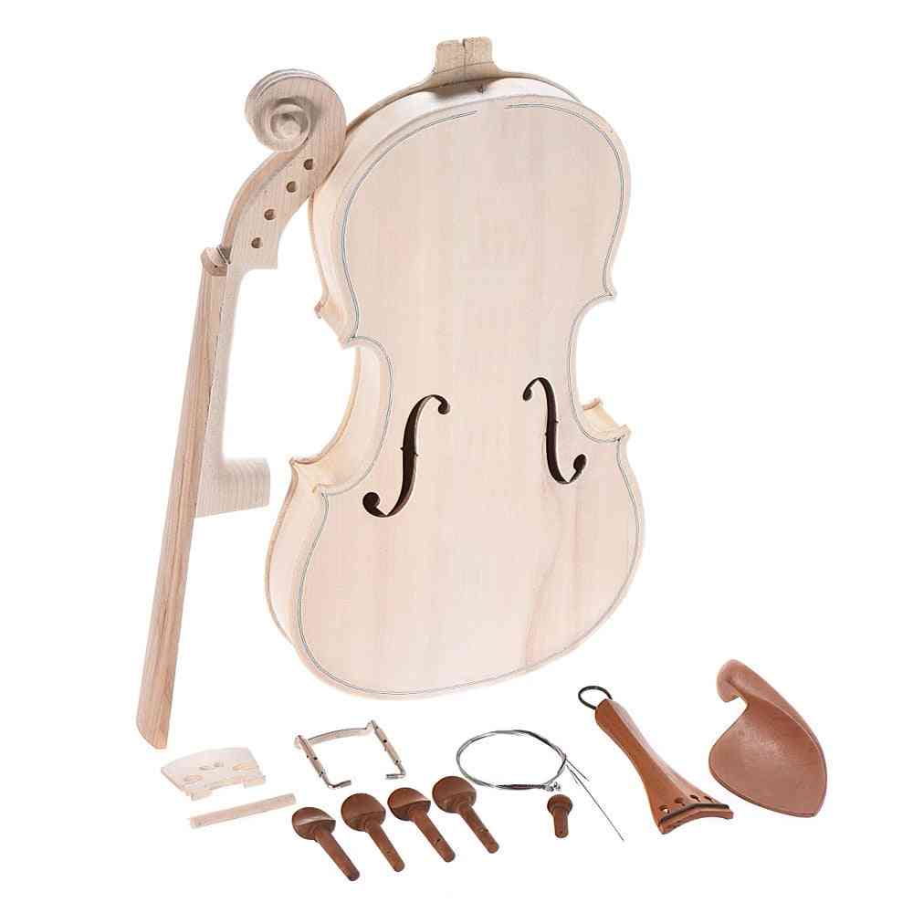 Solid Wood- Acoustic Violin Fiddle With Spruce Top Maple, Back Neck Fingerboard