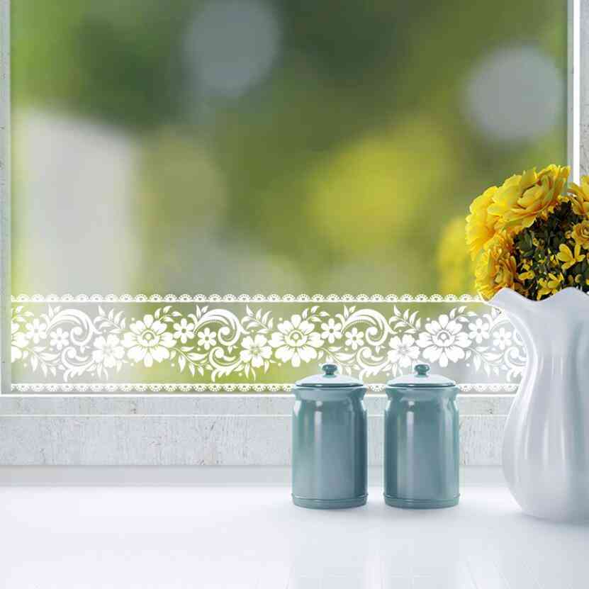 Krásné krajkové květiny tapety ohraničují vodotěsné samolepky na zrcadlo do koupelny