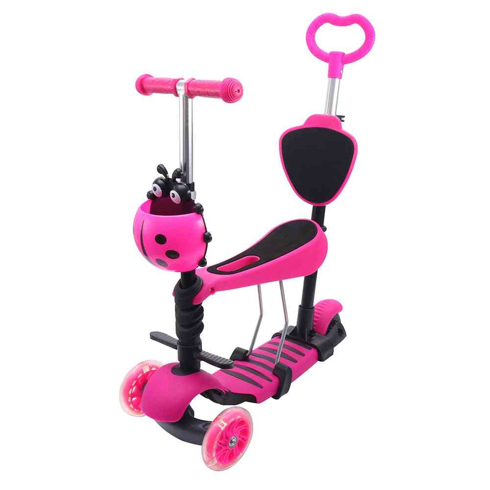Mini Kick Wheel Scooter, Flashing Led, Wheels Tilt Push Seat