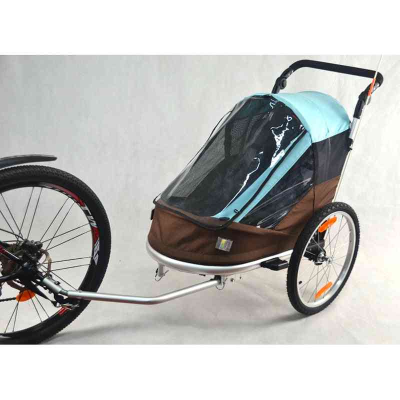Cykeltrailer, oppusteligt hjul, multisport vogn barnevogn / jogger med justerbart håndtag