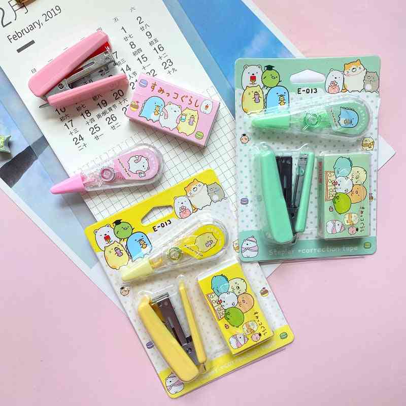 Cute Cartoon Sumikko Gurashi Mini Stapler Set Japanese School Accessories