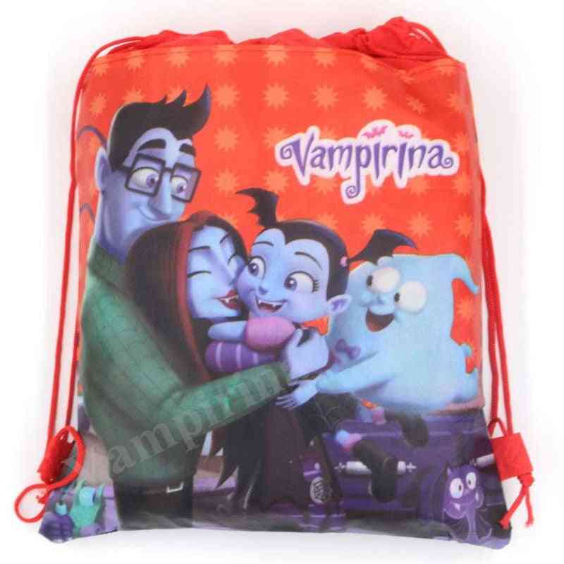 Drawstring Backpacks, School Bags,,, Popular Cartoon Vampirina Printing