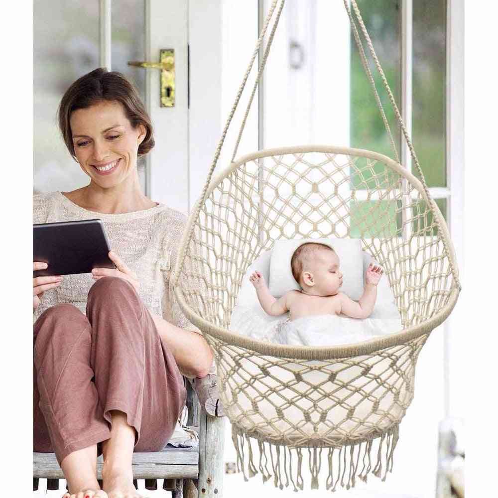 Baby Crib Cradle, Hanging Bassinet And Portable Swing For Infant, Nursery Rope