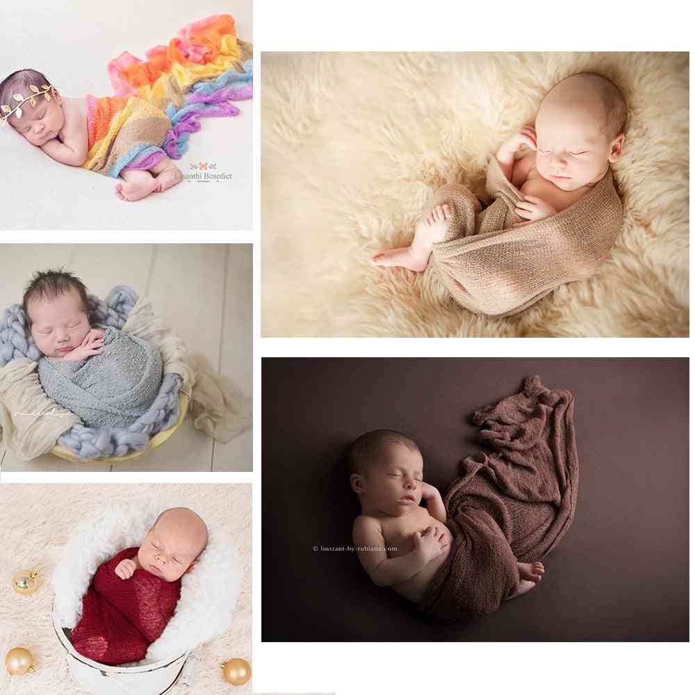 Newborn Photography Props, Wrap Baby Blanket, Soft Stretchable Swaddling Backdrop Photo Studio