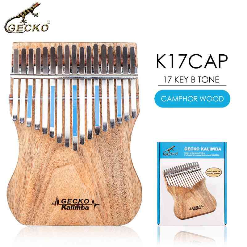 B Tone Gecko Kalimba 17 Keys Full Veneer Camphor Wood,with Instruction And Tune Hammer, Portable Thumb Piano Mbira Sanza K17cap