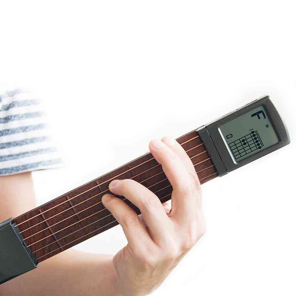 Portable- Screen Display, Finger Exerciser Train, Pocket Guitar