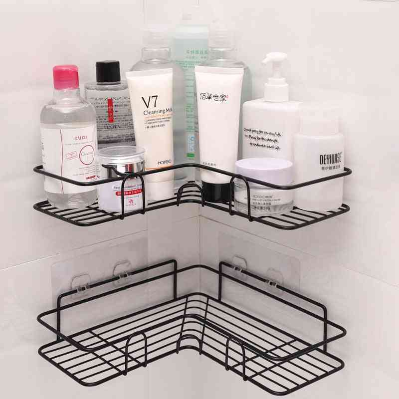 Iron Bathroom Shelf Shower Wall Mount Shampoo Storage Holder With Suction Cup