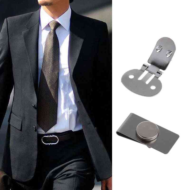 Praktikus mágneses nyakkendő, láthatatlan, elegáns, férfi öltöny kabát, rozsdamentes acél mágneses hajtókar, tartsa a nyakkendőt a helyén