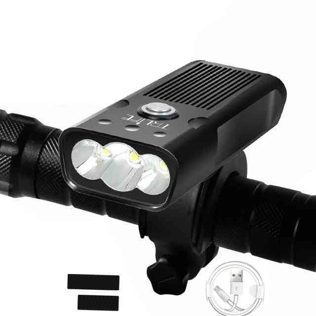 Svetlo na bicykel 10 000 mAh, nabíjateľné USB, 3 000 lúmenov Svetlomet na bicykel 5t6 LED, super jasné predné svetlá a zadné svetlo