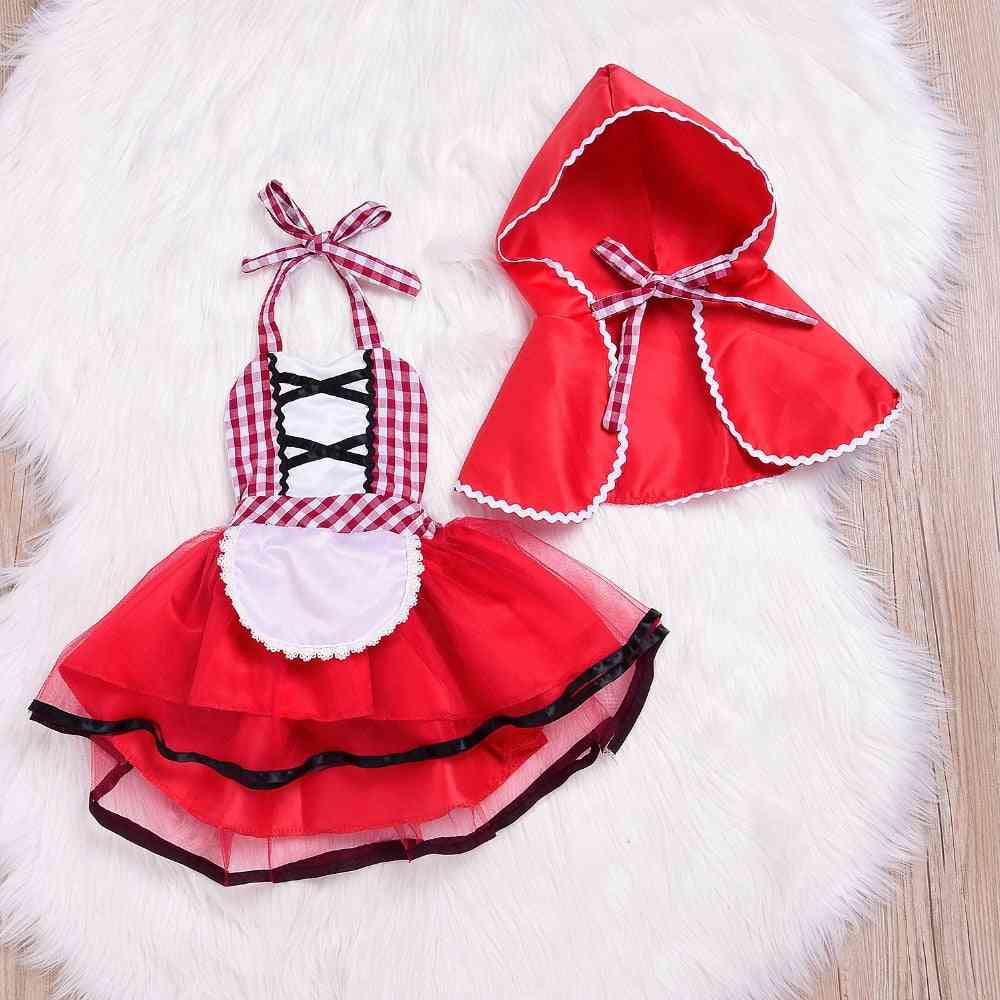 Cape Cloak- Little Red Riding, Hood Cosplay, Photo Prop, Tutu Dress For Girl