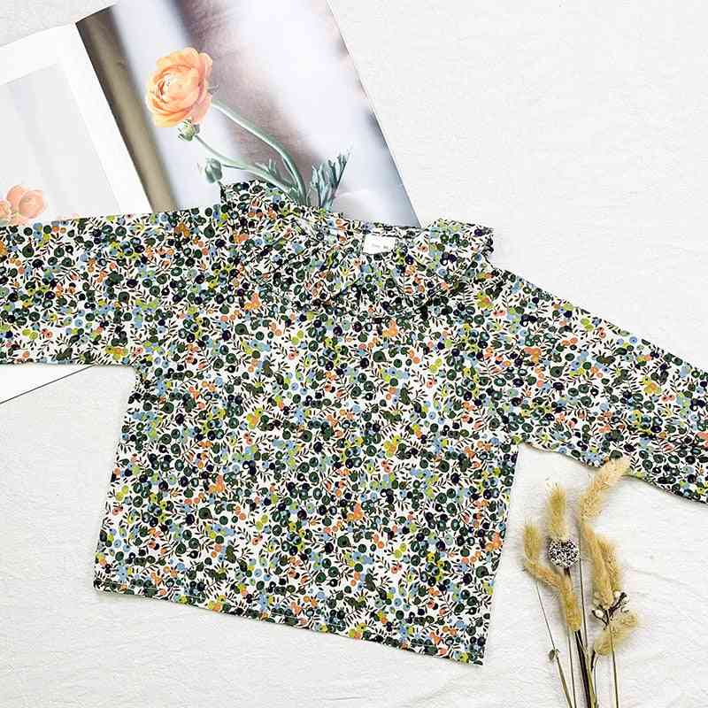 Spring Autumn, Baby Flower Print Blouse Shirt