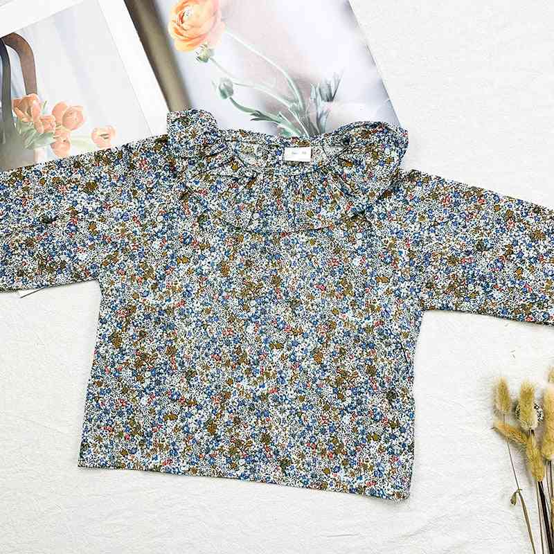 Spring Autumn, Baby Flower Print Blouse Shirt