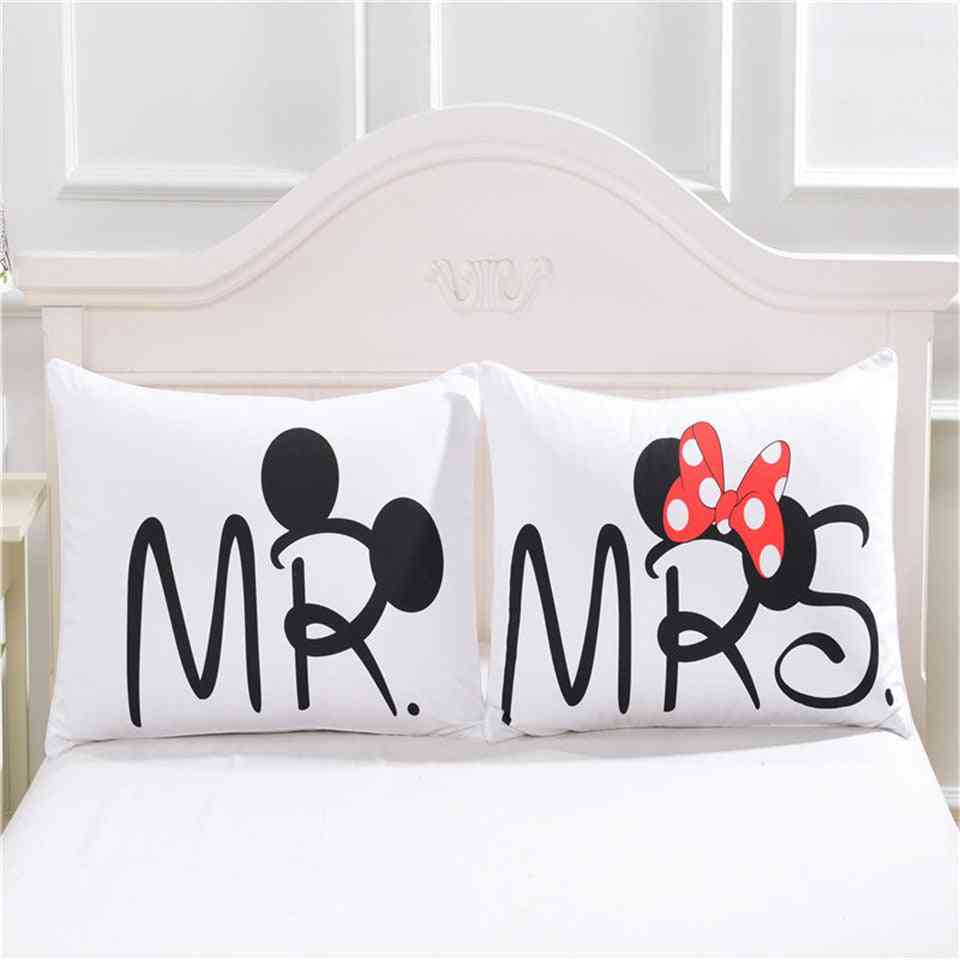Mrs Mickey Mouse Love Pillowcases, Couple Pillow Cover