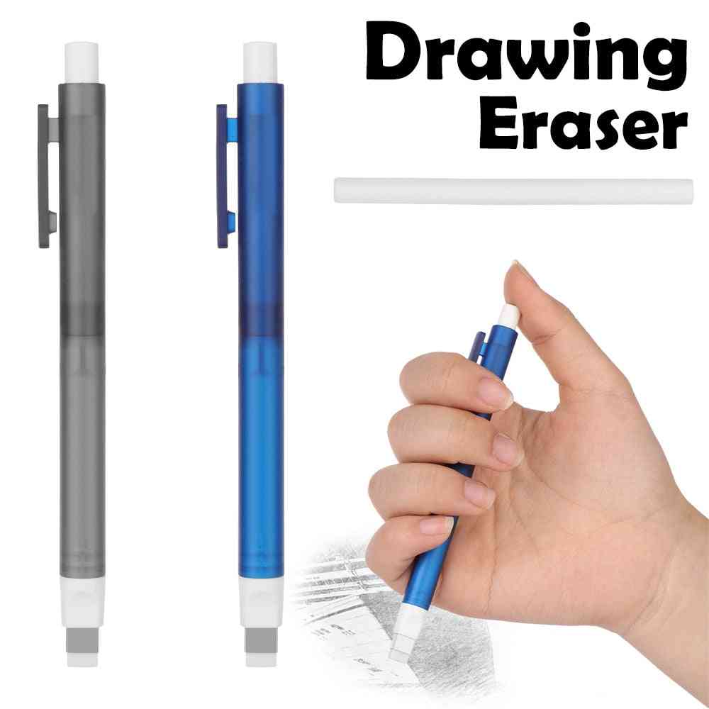 Pen-shaped Drawing Eraser Push Erasers Set Rubber