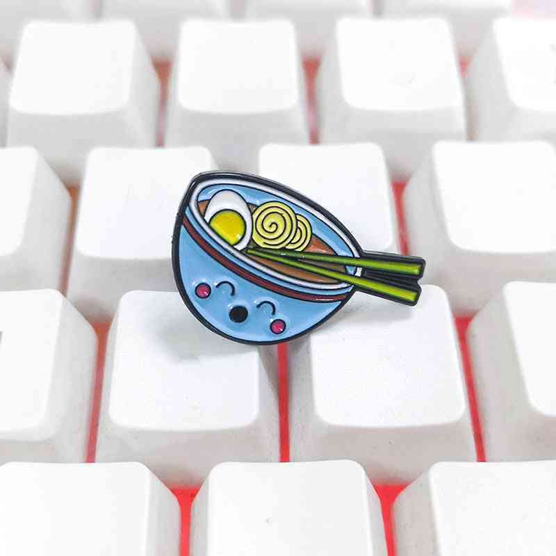 Cartoon Ramen Sushi Enamel Pins Cute Japanese Foods Lapel Pins Badge Jewelry
