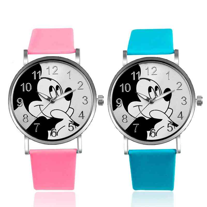 Cartoon Watch, Minnie Mickey Kids Watches, Large Dial, Quartz Wristwatches,,, Clock