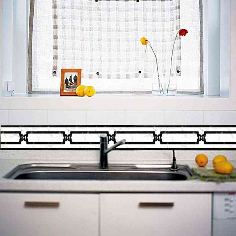 Self-adhesive Wallpaper For Border, Waterproof Bathroom 3d Flower Pattern Pvc Wall Stickers