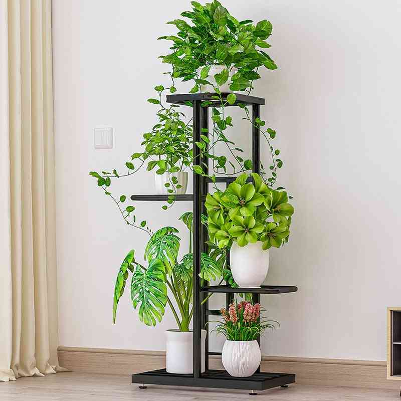 4 Tier 5 Potted Plant Stand- Multiple Flower, Pot Holder, Shelves Rack