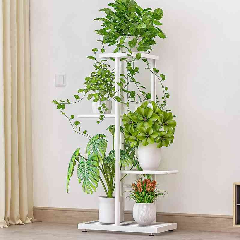 4 Tier 5 Potted Plant Stand- Multiple Flower, Pot Holder, Shelves Rack