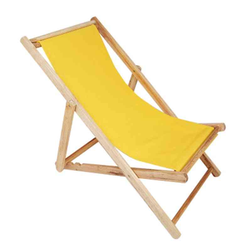Solid Wood- Portable Folding, Sun Lounger, Deck Chair Without Pillow