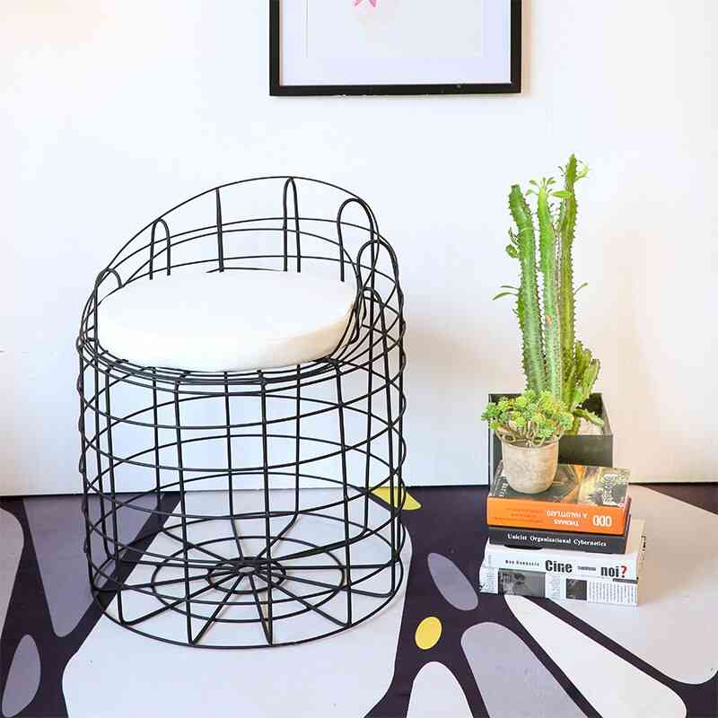 Barski stoli nordic creative iron art cafe sodobna enostavna železna žica votle palice priložnostne previjalne blazine