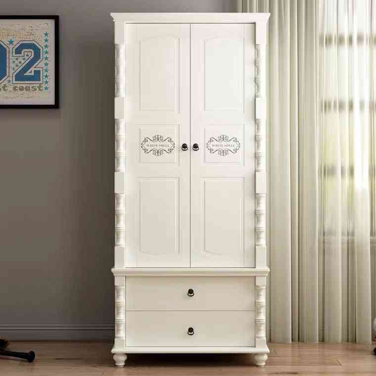 Multifunctional's Wardrobe Solid Wood Storage Organizer With Drawers Double-door's Bedroom Locker