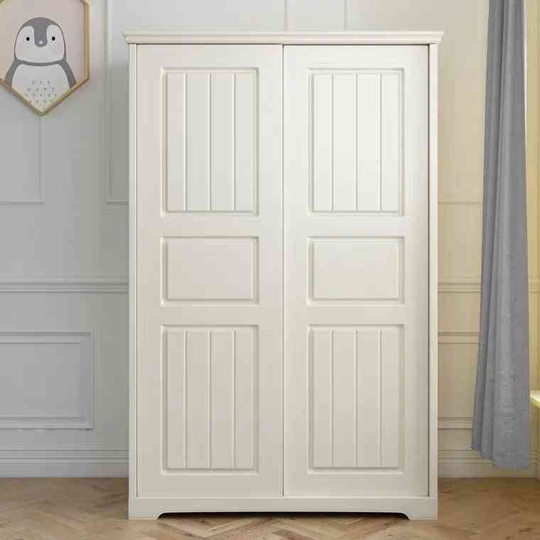 Children's Wardrobe Solid Wood Sliding Door Modern Simple Storage Organizer Bedroom Locker