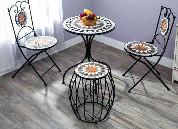 Outdoor Mosaic Tea  Table And Chair