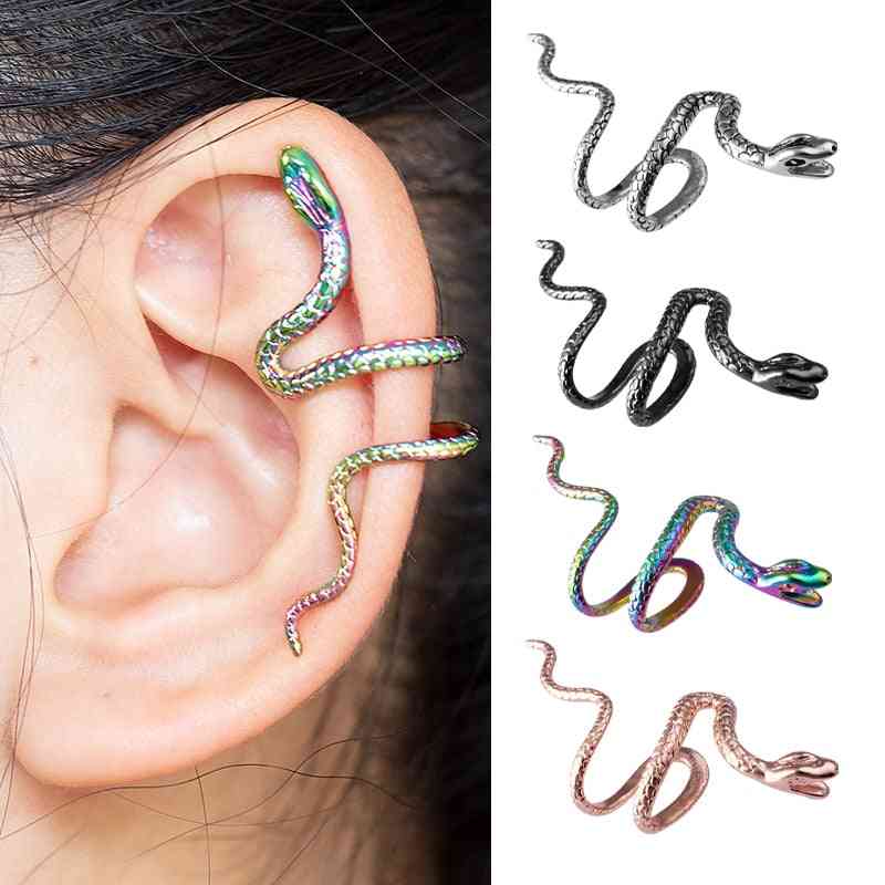1pc clip di orecchini di serpente in ottone senza piercing punk orecchini a clip non forati