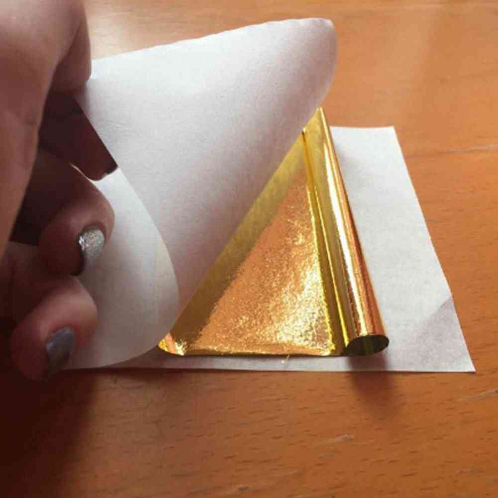 Art Craft Paper Imitation Sheets Foil Gilding Diy Decorations Gold/silver/copper Foil Double Sided