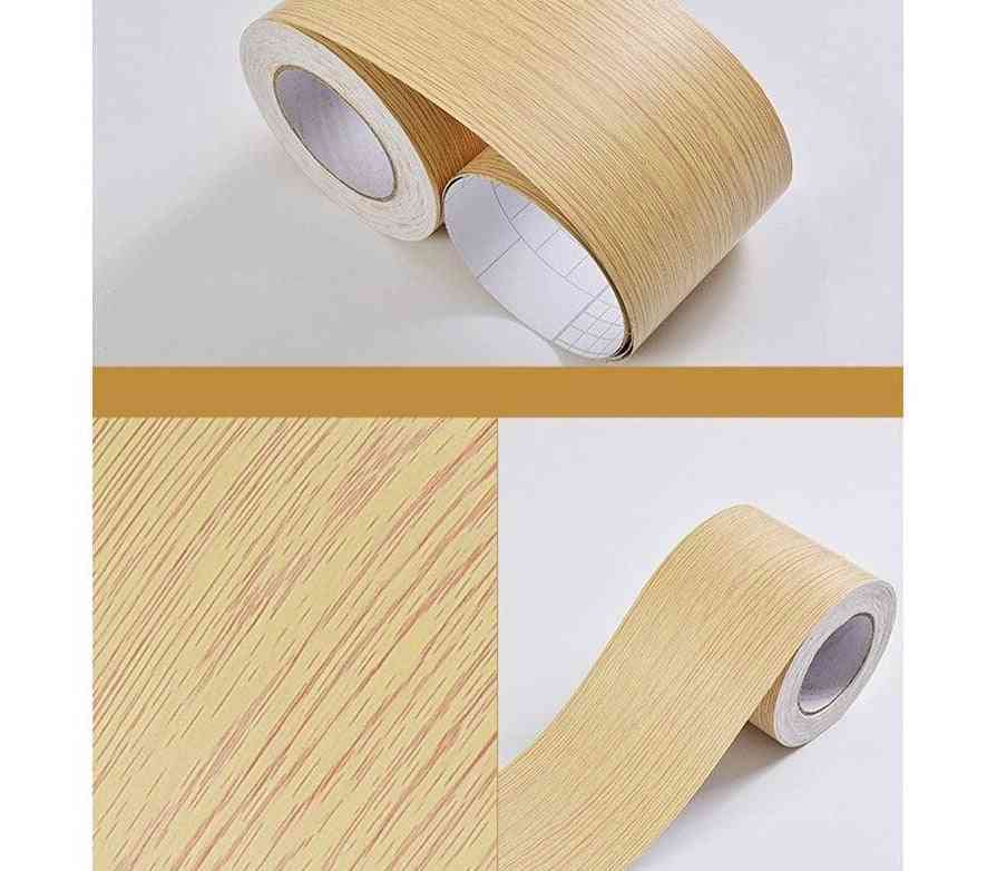 Wood Grain Self-adhesive, Wallpaper Floor, Baseboard Wall Sticker