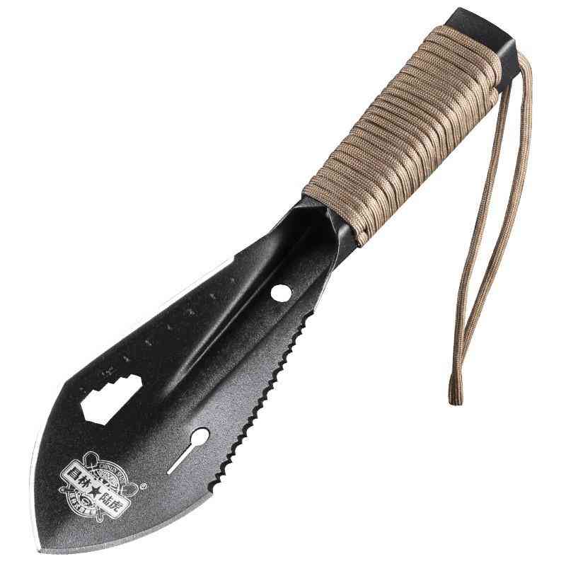 Spade spade i rostfritt stål, ogräsmaskin med sågtandad sexkantslinjal, grävspackelkniv