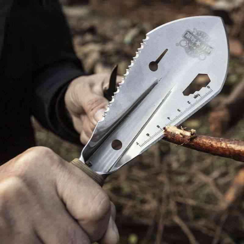Spade spade i rostfritt stål, ogräsmaskin med sågtandad sexkantslinjal, grävspackelkniv