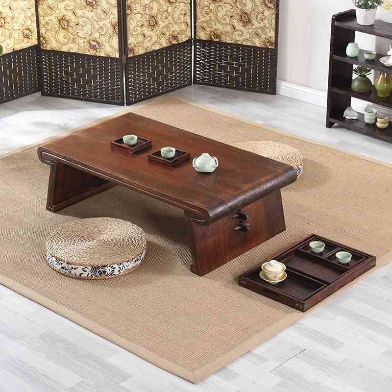 Table à thé rectangulaire basse en bois pour salon