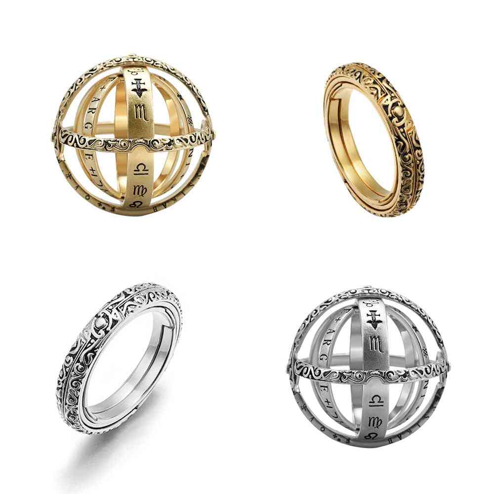 Astronomical Ball Rings, Men, Creative Complex Rotating Cosmic Finger Ring Jewelry