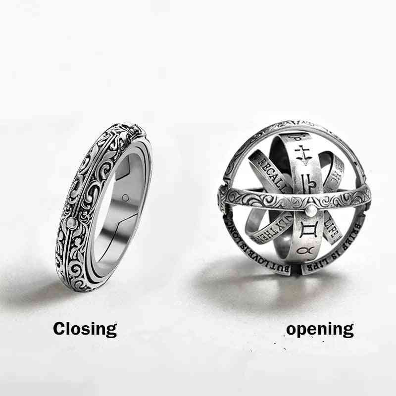 Astronomical Ball Rings, Men, Creative Complex Rotating Cosmic Finger Ring Jewelry