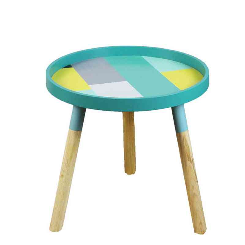 Modern Minimalist Wood Round Coffee Tea Table For Living Room