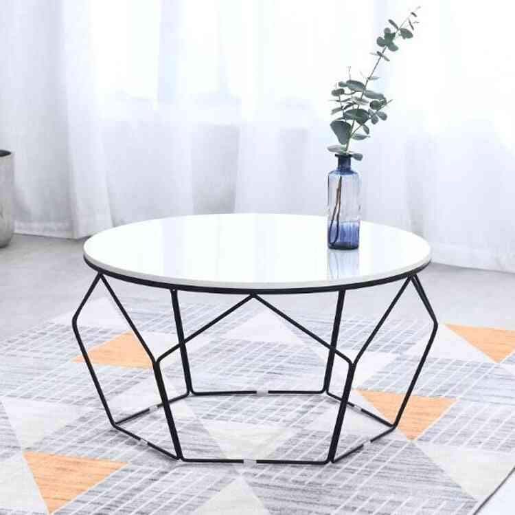Home Living Room Sofa Side Small Round Marble Simple Coffee Table