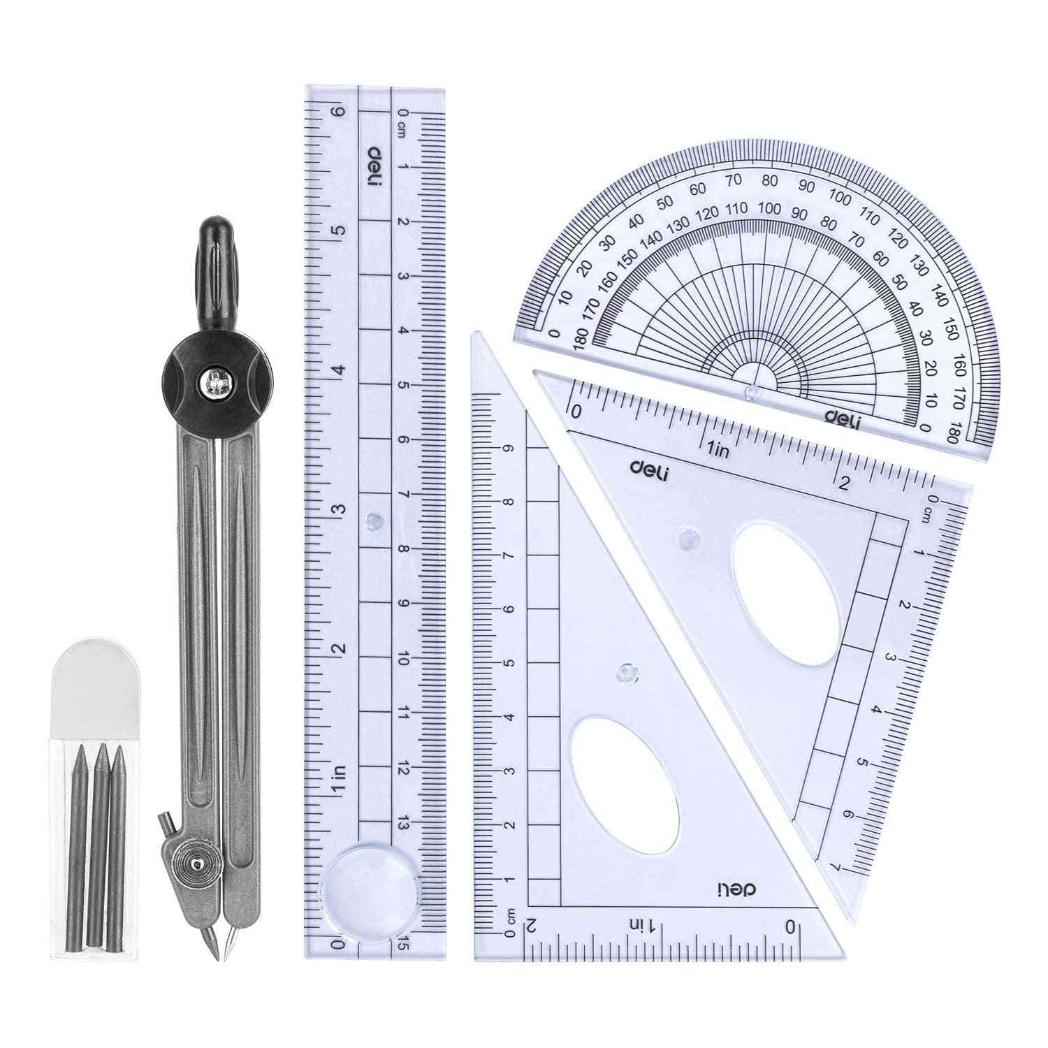Ruler Set Squares Protractor Compass