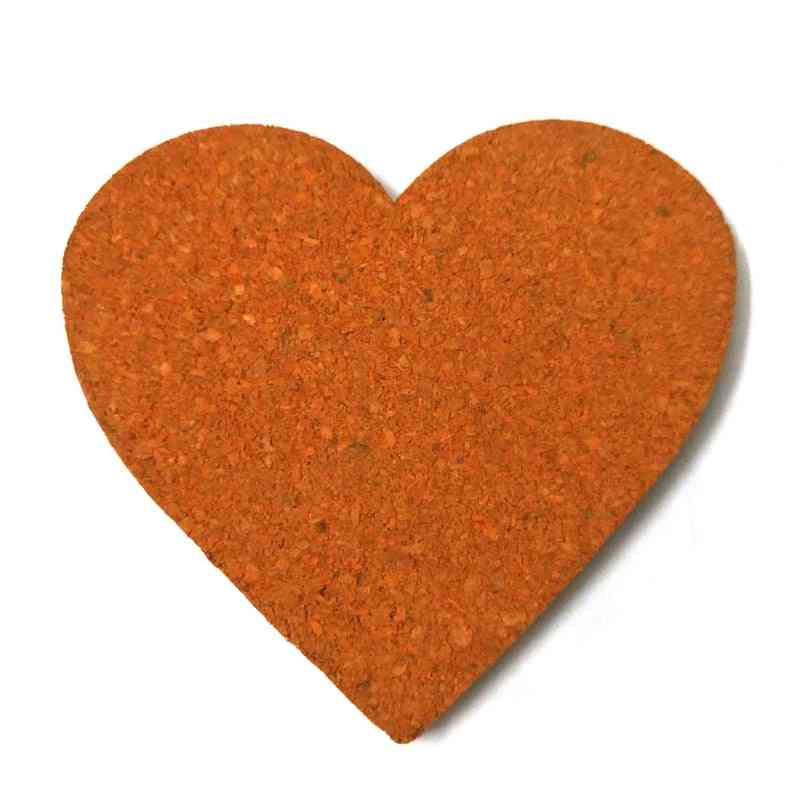 Heart Sharp Orange Cork Wood Message Board