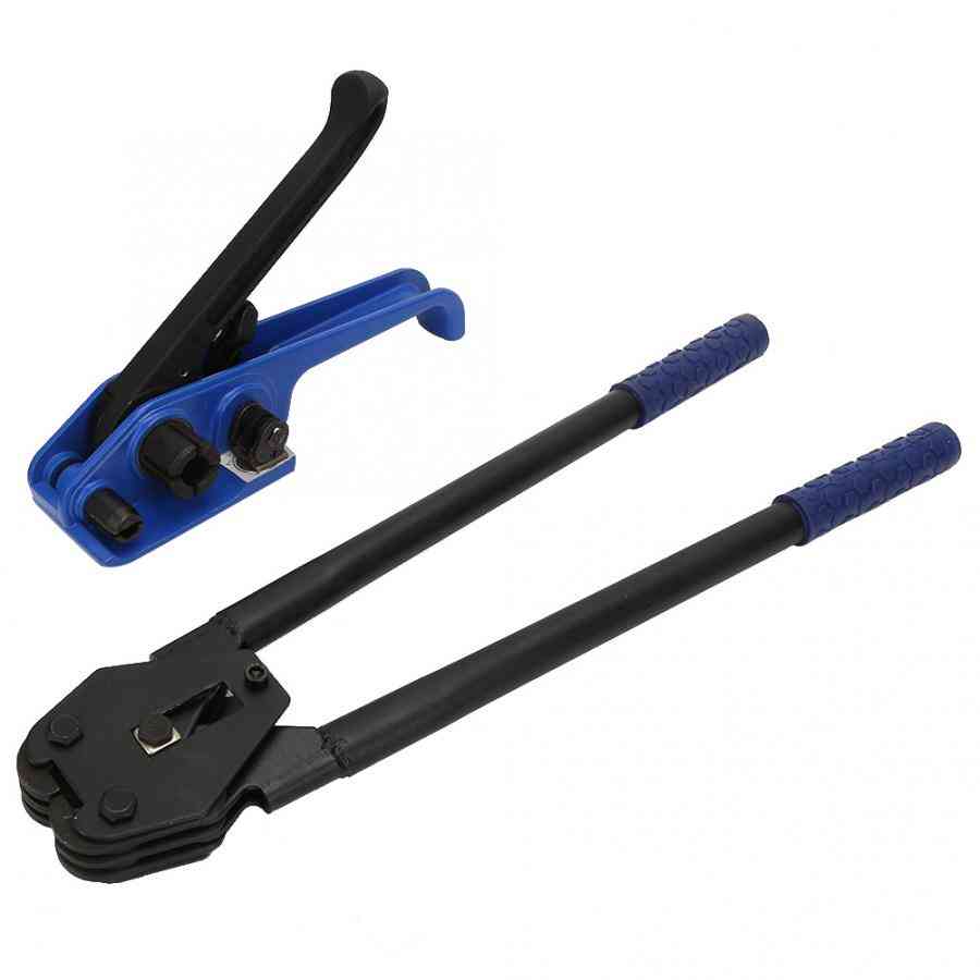 2st blå manuell stålrem spännare crimper bälten bandband verktyg