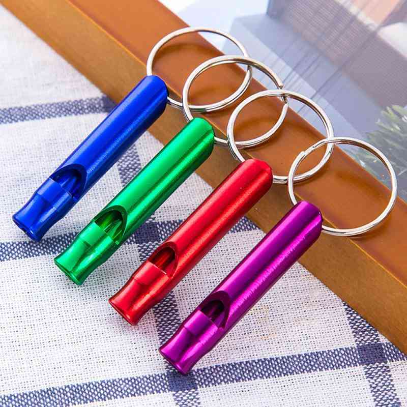 Stainless Steel- High Decibel, Double-pipe Whistles, Keychain