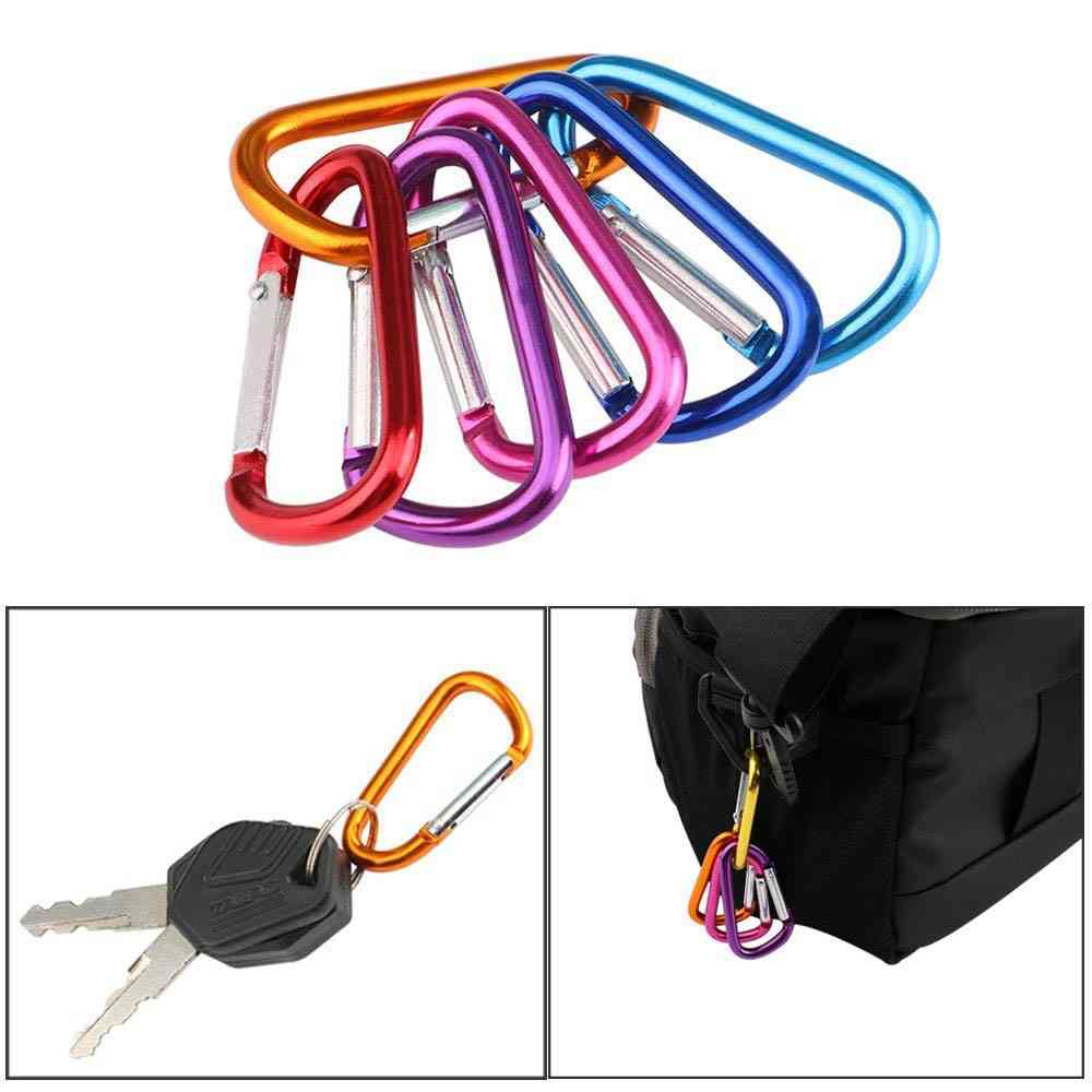 Mousqueton porte-clés, crochets de verrouillage à anneau en D, sac à dos en aluminium, camping, randonnée