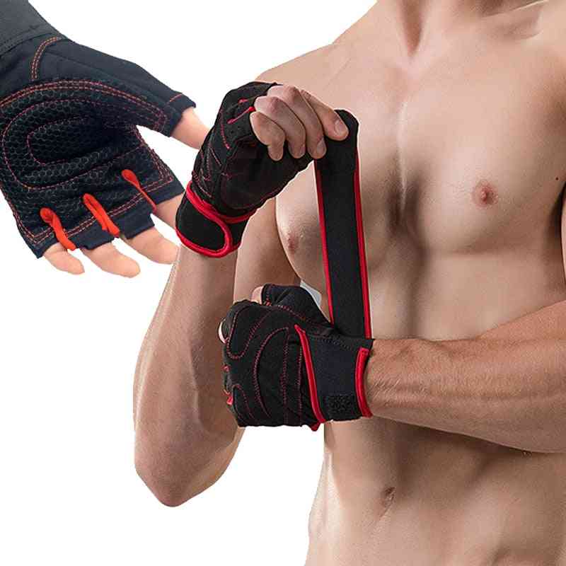 Anti-slip Weight Lifting, Gym Gloves With Belt, Women