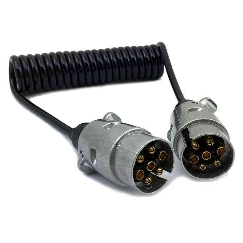 7-pin Metal, Trailer Plugs, W/curly Extension Cable Lead, Lighting Accessories
