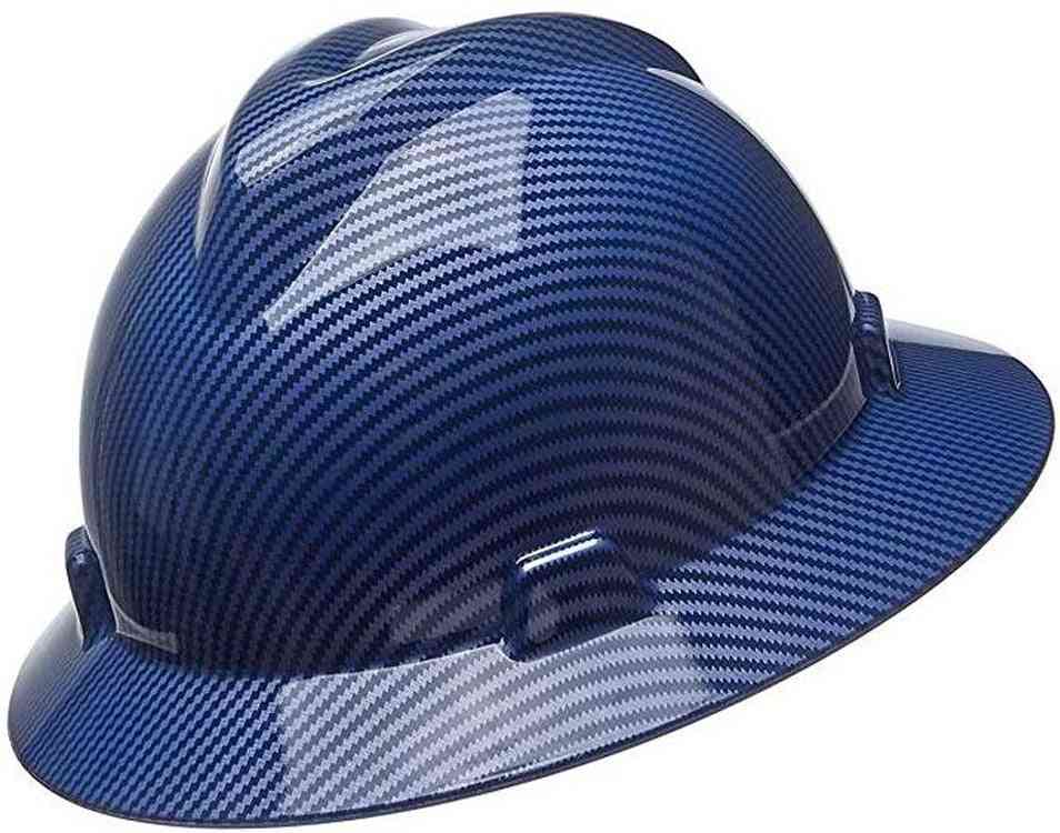 Carbon Fiber Safety Helmet Men Wide Brim Protection Hat